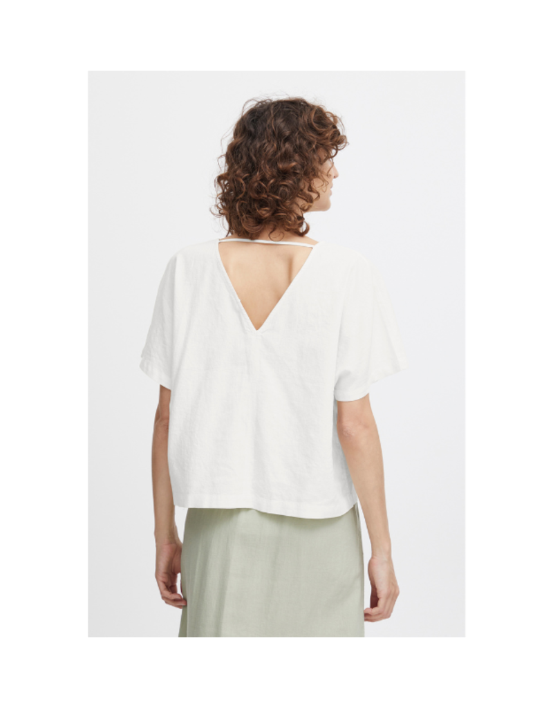 b.young Falakka V-Neck Top in Marshmallow by b.young