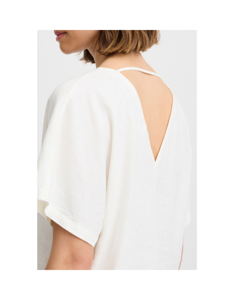 b.young Falakka V-Neck Top in Marshmallow by b.young