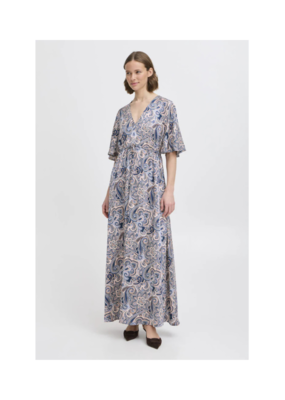 b.young Hilly Dress in Blue Paisley Mix by b.young