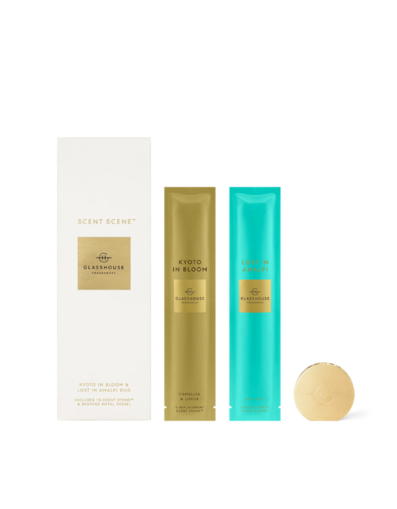 Glasshouse Fragrances Gold Scent Scene Duo Lost in Amalfi & Kyoto in Bloom by Glasshouse Fragrances