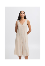 b.young Falakka Button Dress in Hummus Stripe by b.young