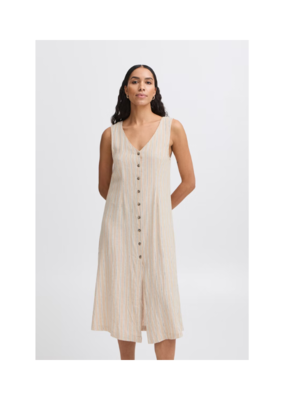 b.young Falakka Button Dress in Hummus Stripe by b.young