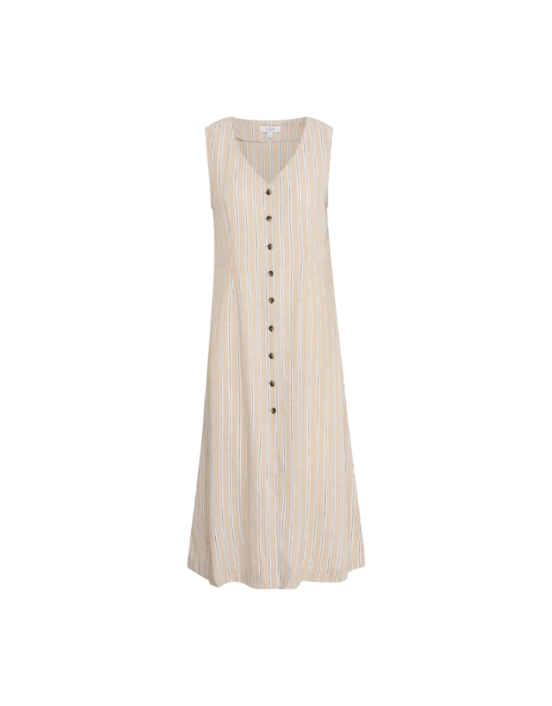 b.young Falakka Button Dress in Hummus Stripe by b.young