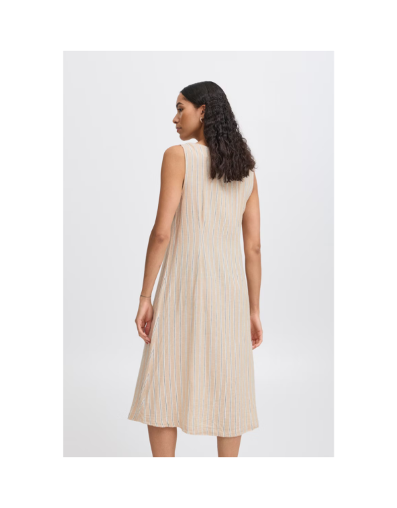 b.young Falakka Button Dress in Hummus Stripe by b.young
