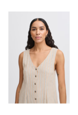 b.young Falakka Button Dress in Hummus Stripe by b.young