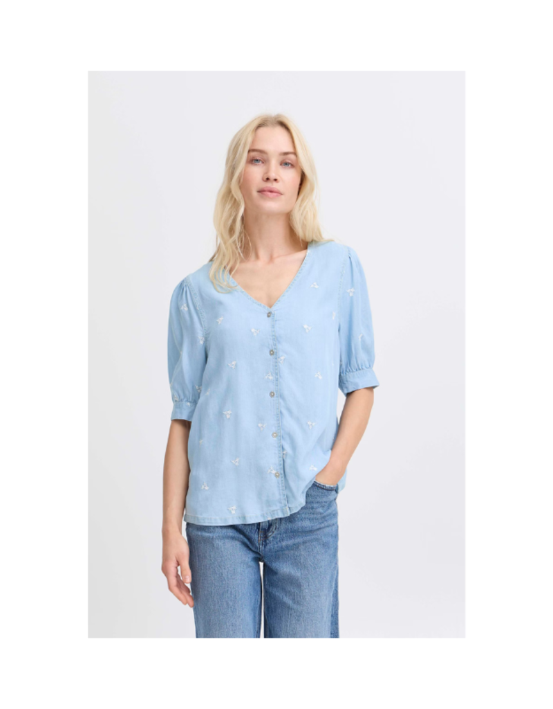 b.young Kosmo Shirt in Light Blue Denim by b.young