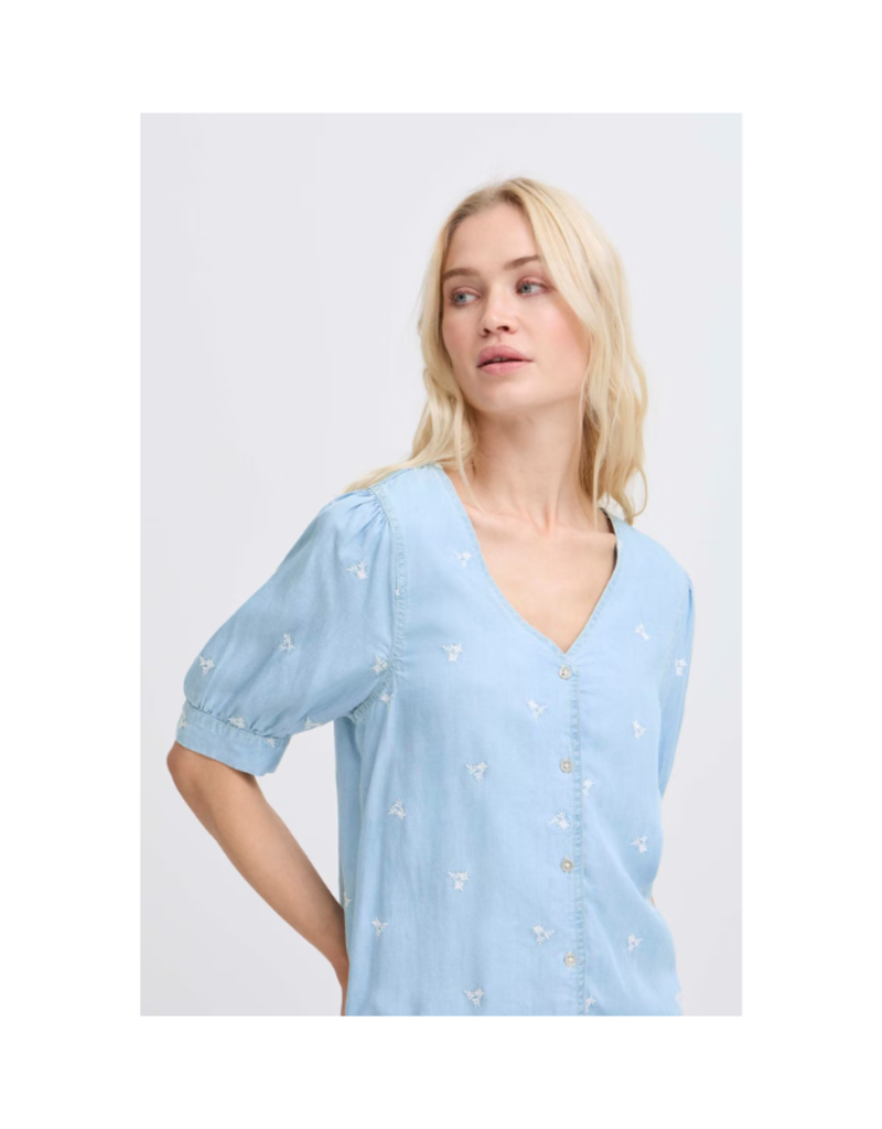b.young Kosmo Shirt in Light Blue Denim by b.young