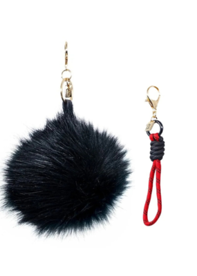 Jane The Brand The Buffy Bag Charm  - Black Pom + Cord