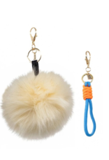 Jane The Brand The Buffy Bag Charm  - Cream Pom + Cord