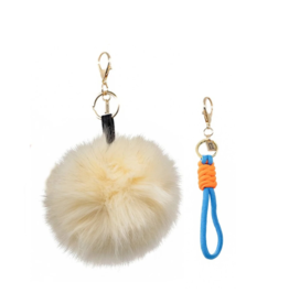 Jane The Brand The Buffy Bag Charm  - Cream Pom + Cord