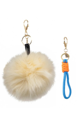 Jane The Brand The Buffy Bag Charm  - Cream Pom + Cord