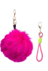 Jane The Brand The Buffy Bag Charm  - Hot Pink Pom + Cord