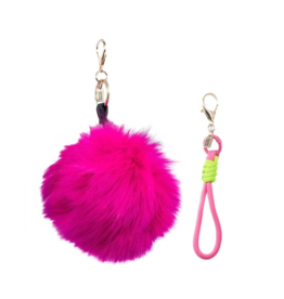Jane The Brand The Buffy Bag Charm  - Hot Pink Pom + Cord