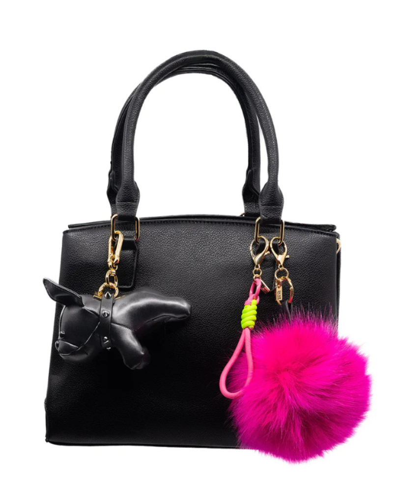 Jane The Brand The Buffy Bag Charm  - Hot Pink Pom + Cord