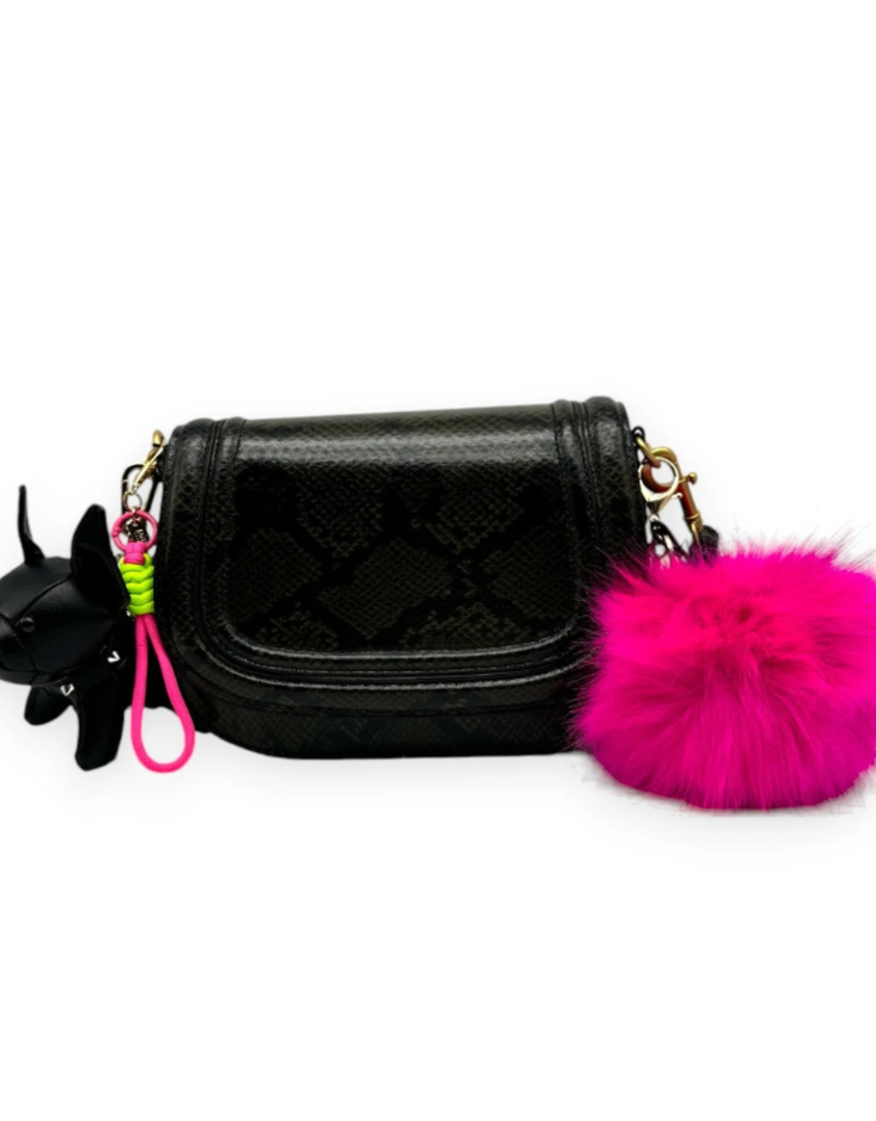 Jane The Brand The Buffy Bag Charm  - Hot Pink Pom + Cord