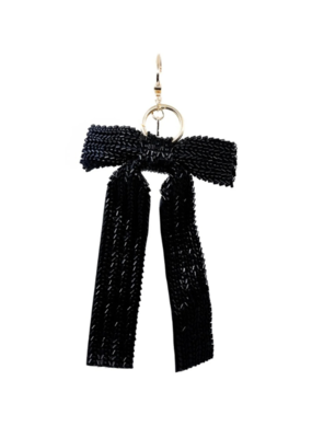 Jane The Brand The Rachel Bag Charm  - Black Beaded Bow
