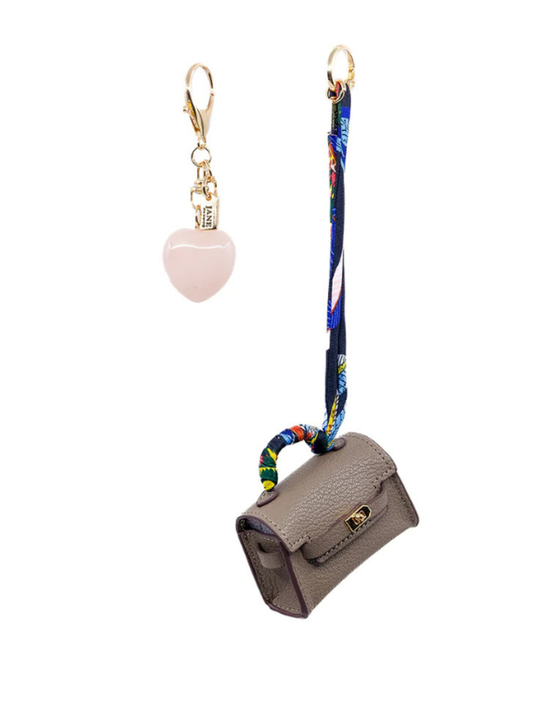 Jane The Brand The Dellacort Bag Charm  - Mini Birkin Putty + Heart