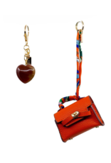Jane The Brand The Dellacort Bag Charm  - Mini Birkin Orange + Heart