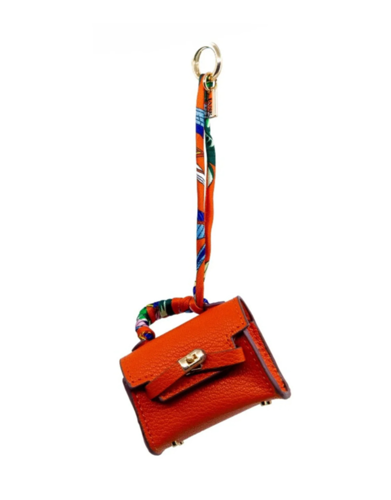 Jane The Brand The Dellacort Bag Charm  - Mini Birkin Orange + Heart