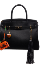 Jane The Brand The Dellacort Bag Charm  - Mini Birkin Orange + Heart