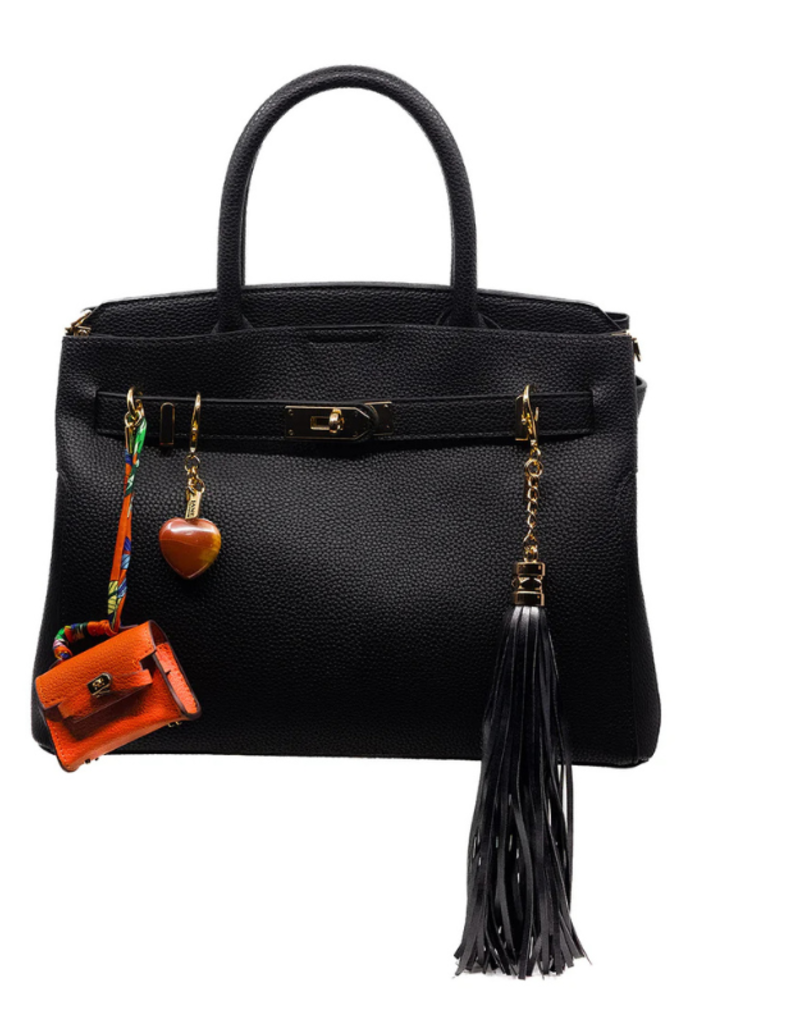 Jane The Brand The Dellacort Bag Charm  - Mini Birkin Orange + Heart