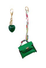 Jane The Brand The Dellacort Bag Charm  - Mini Birkin Green + Heart
