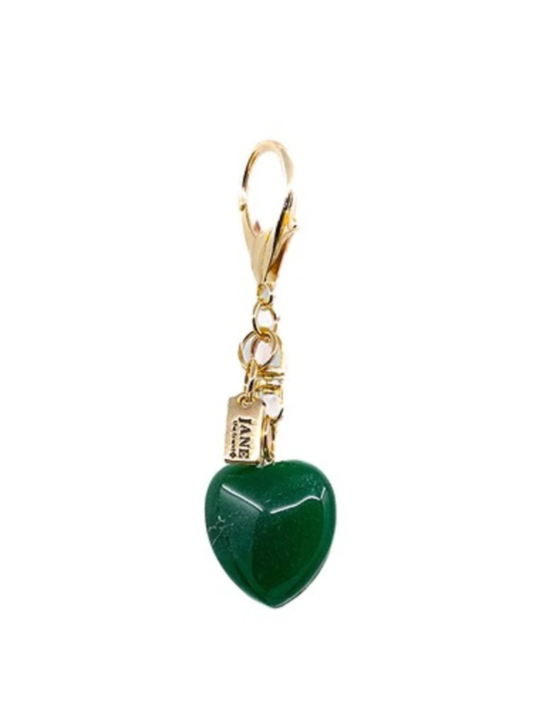 Jane The Brand The Dellacort Bag Charm  - Mini Birkin Green + Heart