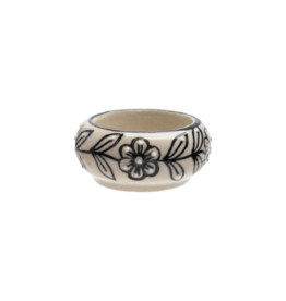 Black Flower Tealight Holder