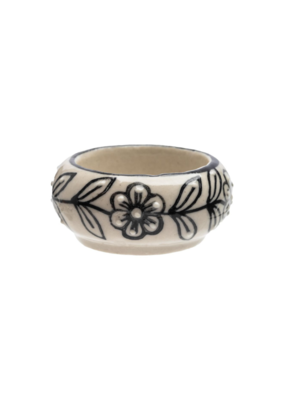 Black Flower Tealight Holder