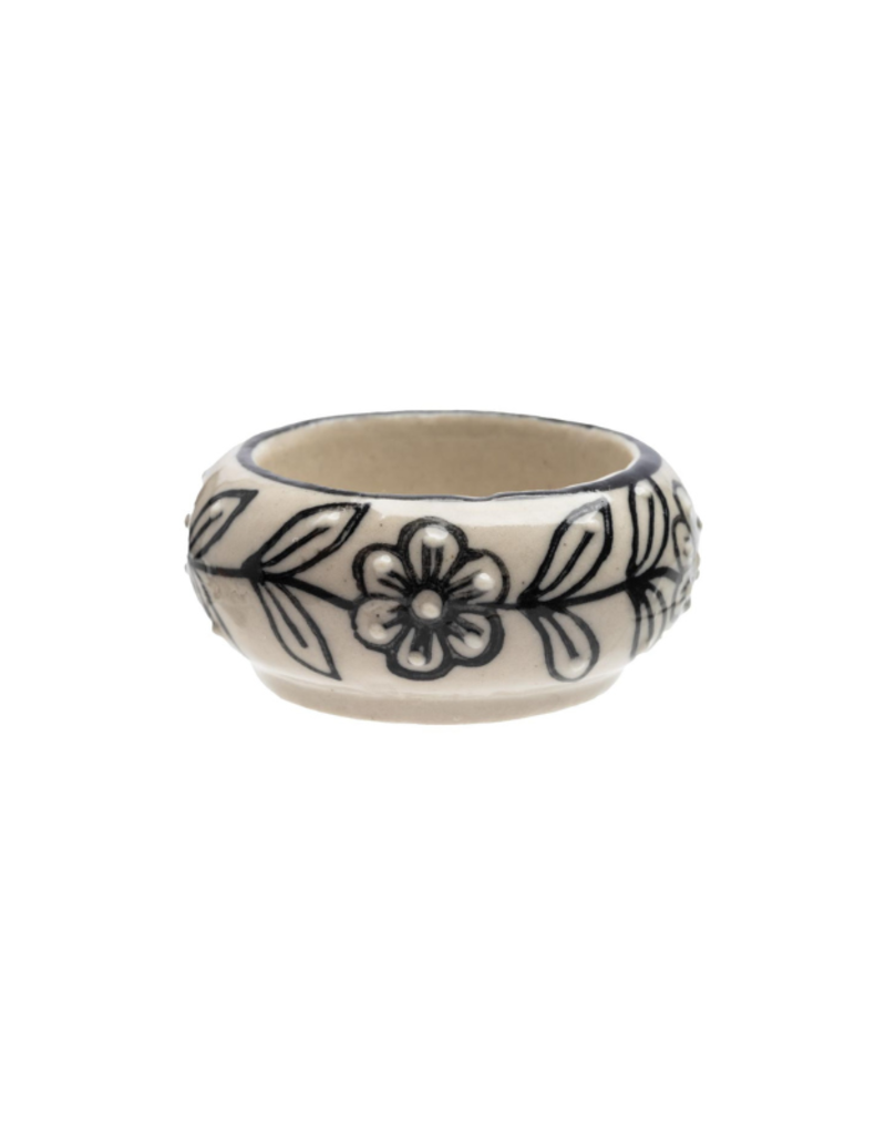 Black Flower Tealight Holder