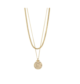PILGRIM Nomad Coin Necklace in Gold by Pilgrim