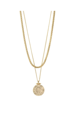 PILGRIM Nomad Coin Necklace in Gold by Pilgrim