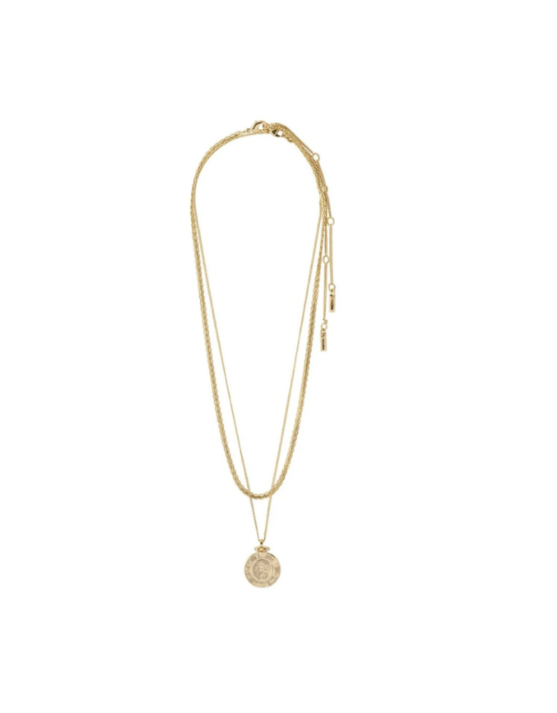 PILGRIM Nomad Coin Necklace in Gold by Pilgrim