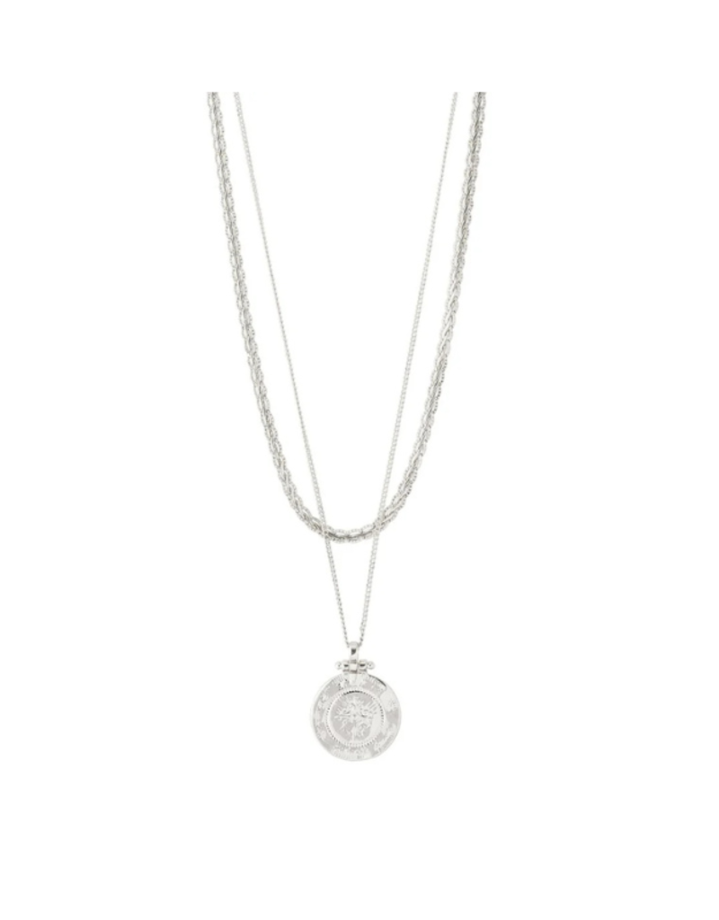 PILGRIM Nomad Coin Necklace in Silver by Pilgrim