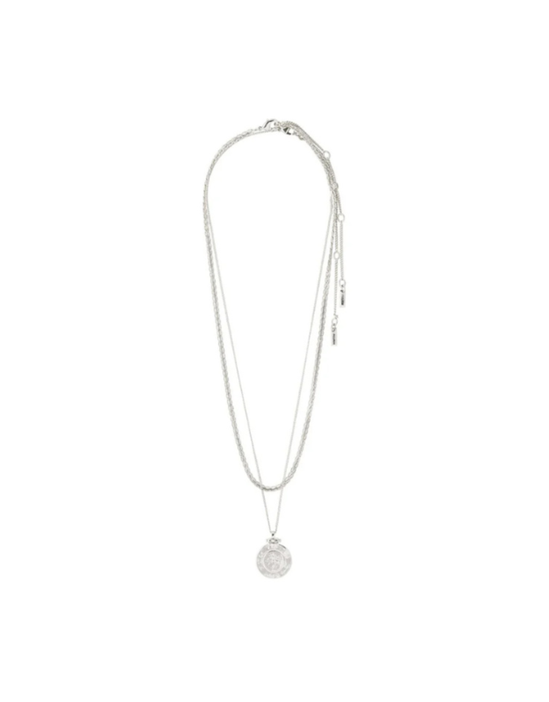 PILGRIM Nomad Coin Necklace in Silver by Pilgrim