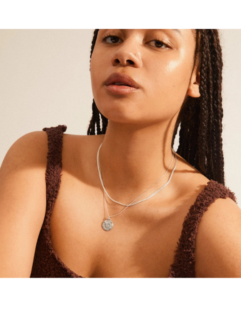 PILGRIM Nomad Coin Necklace in Silver by Pilgrim