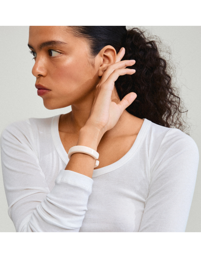PILGRIM Eclipse Bangle in White Silver by Pilgrim