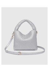 Louenhide Gabby Mini Woven Crossbody in Silver by Louenhide