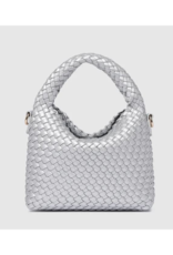 Louenhide Gabby Mini Woven Crossbody in Silver by Louenhide