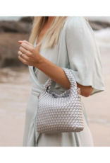 Louenhide Gabby Mini Woven Crossbody in Silver by Louenhide