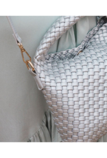 Louenhide Gabby Mini Woven Crossbody in Silver by Louenhide