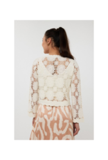 Esqualo Crochet Cardigan in Natural by Esqualo
