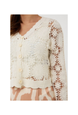 Esqualo Crochet Cardigan in Natural by Esqualo