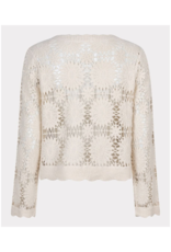 Esqualo Crochet Cardigan in Natural by Esqualo