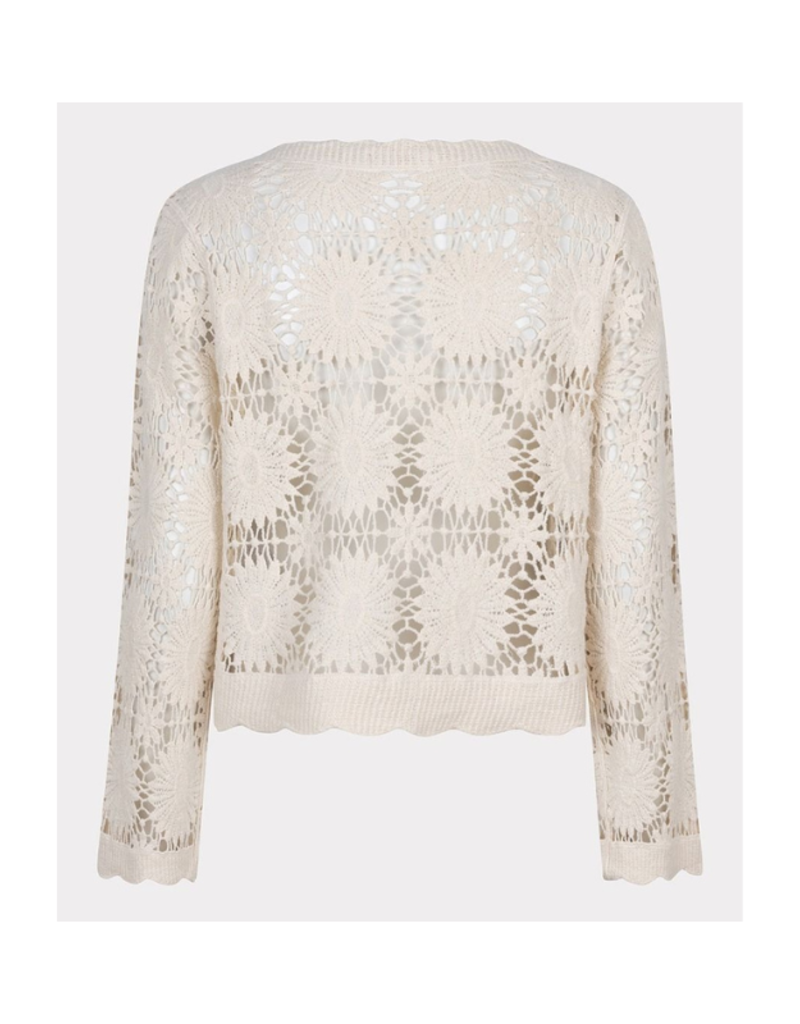 Esqualo Crochet Cardigan in Natural by Esqualo