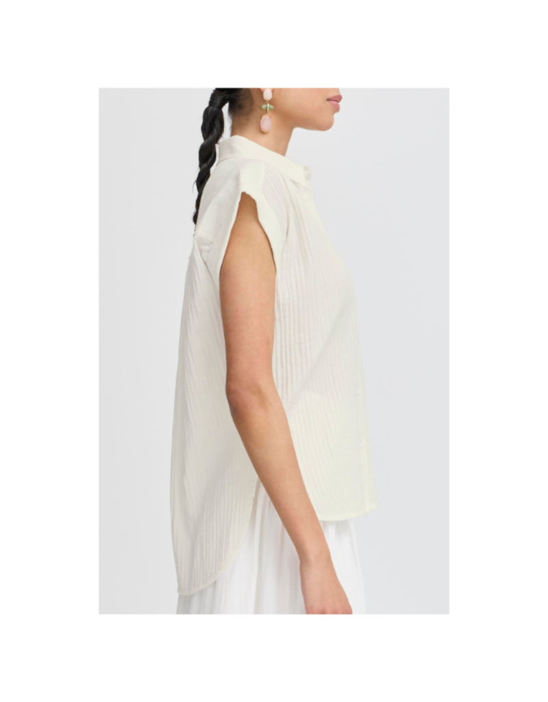 b.young Fry Shirt Blouse in Optical White by b.young