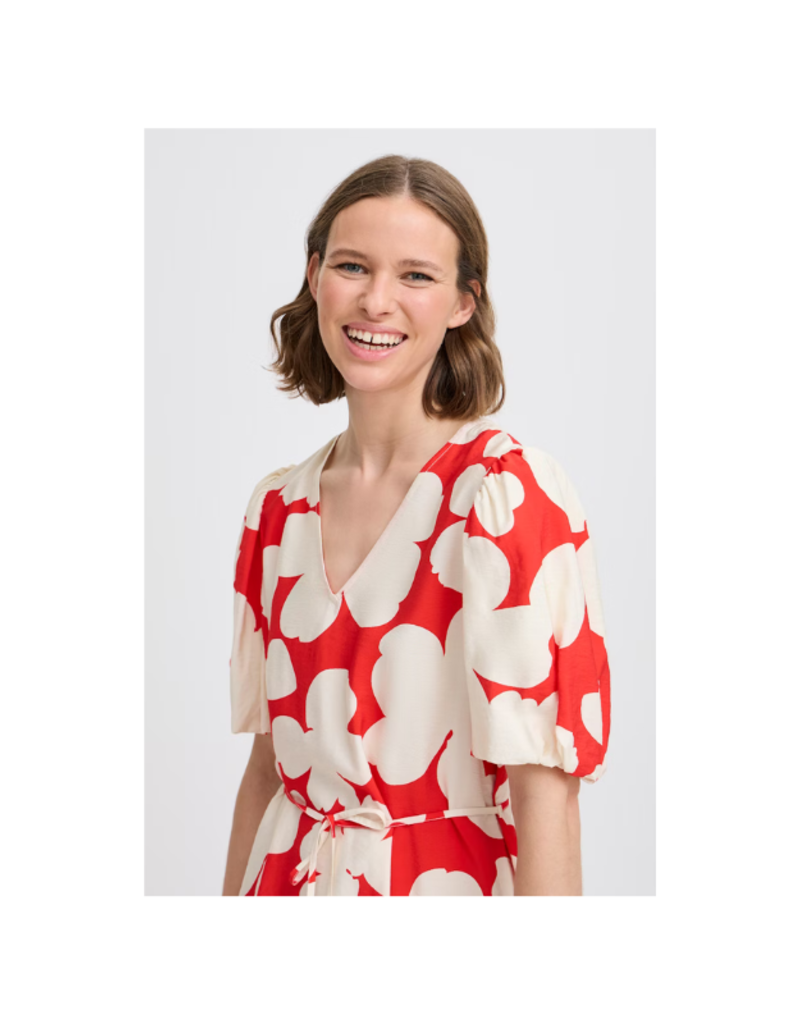 b.young Ibine Short Dress in Flame Flower Mix by b.young