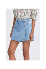 b.young Kallie Denim Skort in Light Blue by b.young