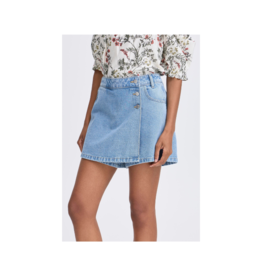 b.young Kallie Denim Skort in Light Blue by b.young