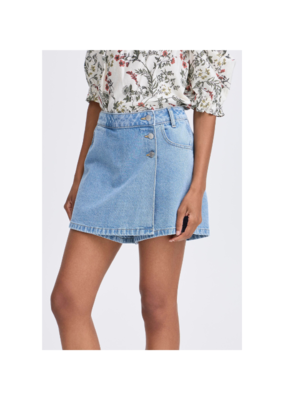 b.young Kallie Denim Skort in Light Blue by b.young